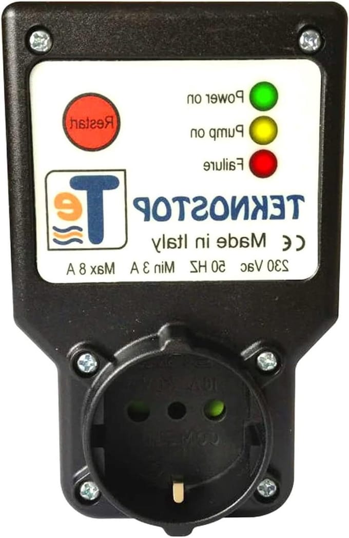 Watertekort Beveiliging - Droogloopbeveiliging Pomp - Pomp Beschermen - Teknostop Detector - 230 V - Blauw