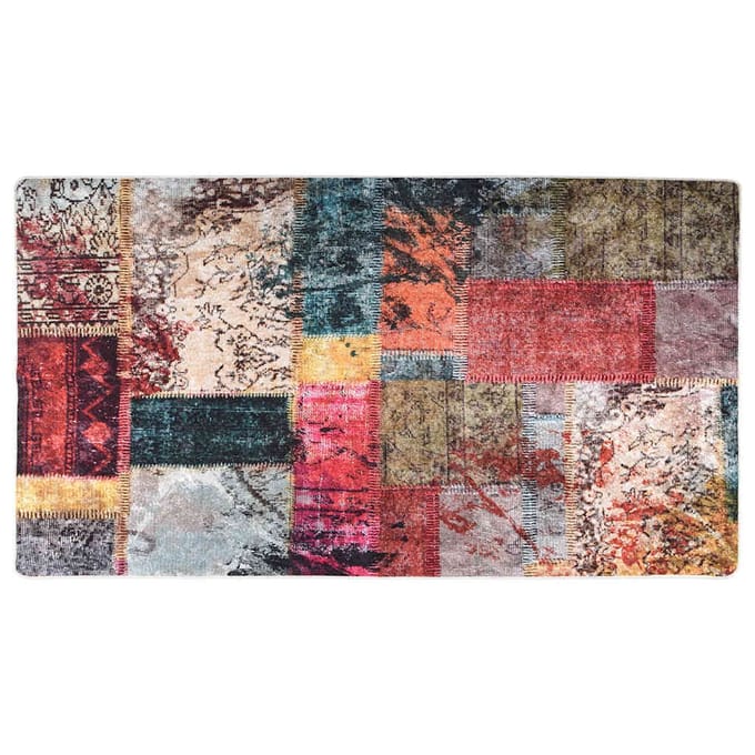 vidaXL - Vloerkleed - wasbaar - patchwork - 190x300 - cm - meerkleurig