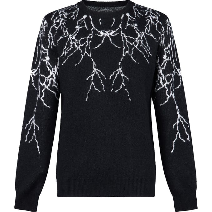 Heren Lightning Jumper Sweater Zwart/wit