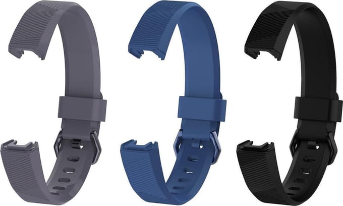 KELERINO. Siliconen bandjes geschikt voor Fitbit Alta (HR) - 3-pack - Large