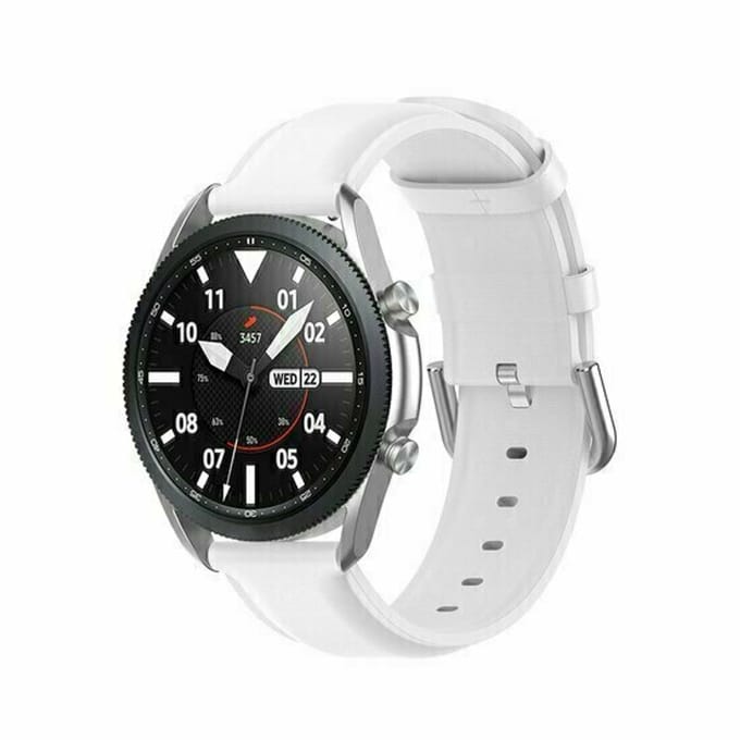 By Qubix - Classic leren bandje - Wit - geschikt voor Huawei Watch 5 - 46mm