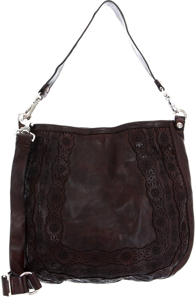 CAMPOMAGGI Leren Schoudertas Shoulder Bag Moro Bruine