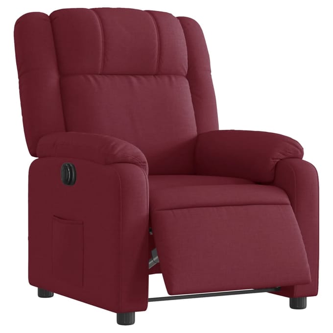 vidaXL - Fauteuil - verstelbaar - elektrisch - stof - wijnrood