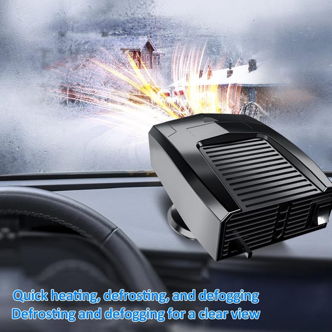24V Autoverwarming Draagbare autoverwarming Grote kracht Winterontdooier 2 in 1 Verwarming en koeling met 12V zwart