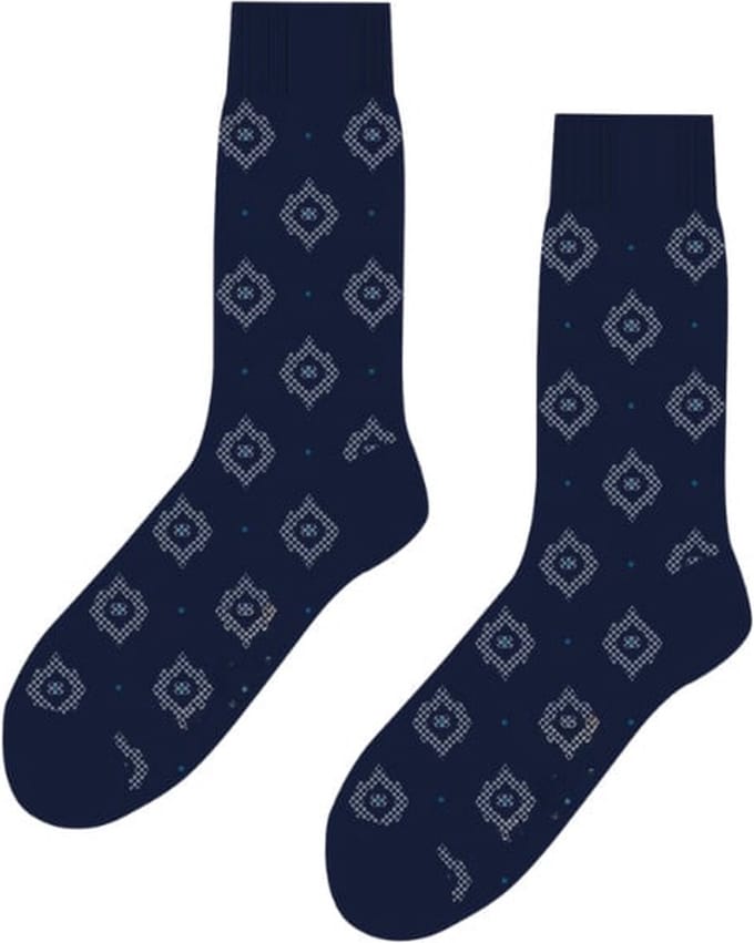 SQOTTON® - Naadloze sokken - Ruit/Rond - Maat 41-46