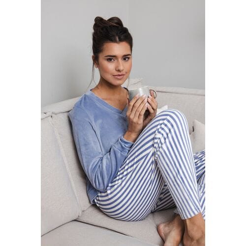 Pastunette - Blue Fog - Pyjama/Huispak - Fanel/Fleece - Maat 48