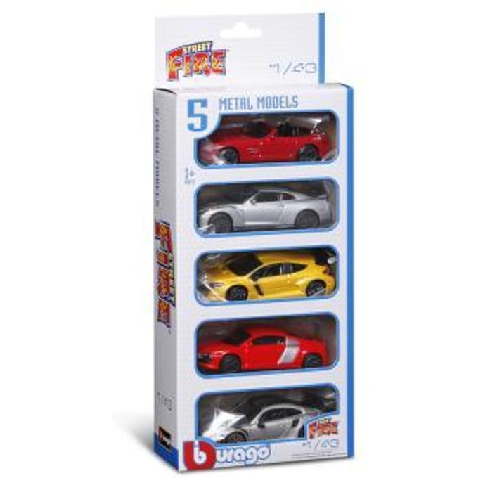 Bburago Burago 1:43 5-pack Street Fire sportwagens Auto's op schaal Miniatuur auto's