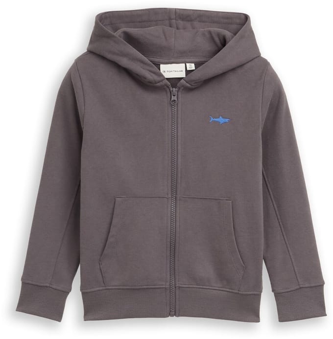 Tom Tailor - Basic hoodie-sweatjack - Maat 92/98 - dark urban grey