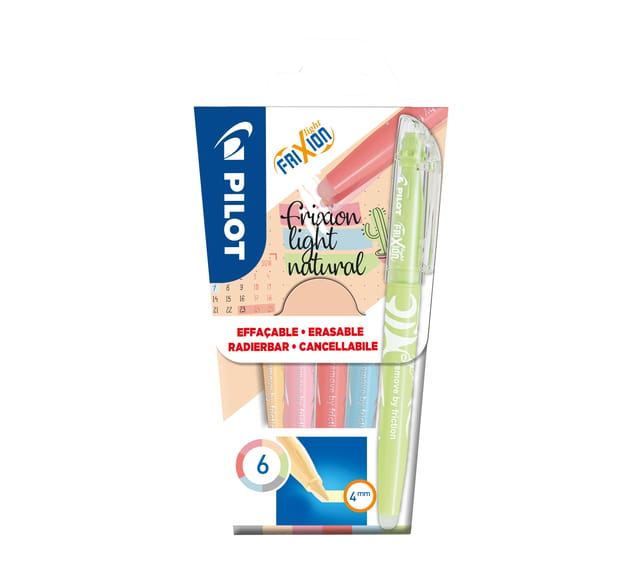 Markeerstift PILOT friXion light naturel assorti 6 stuks