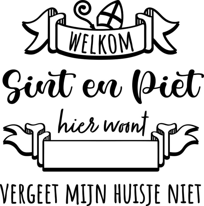 Raamsticker Sint en piet welkom enkel - Zwart - 30 x 30 cm