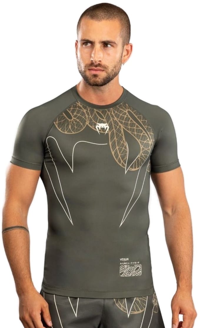 Venum Serpenti Rash Guard Kaki Brons Ivoor - L