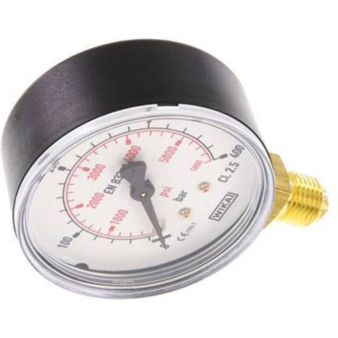 0..400 Bar Manometer Onderaansluiting Kunststof/Messing 63 mm Klasse 2.5