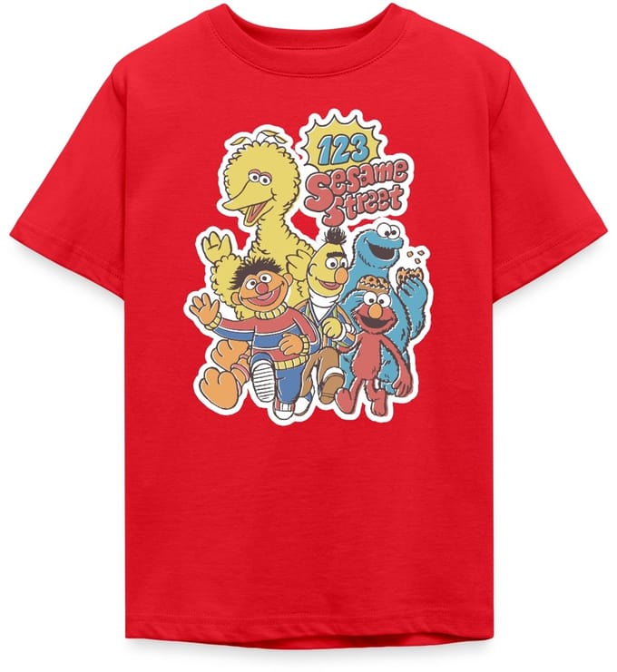 Sesamstraat 123 Sesame Street Groep T-Shirt Tiener