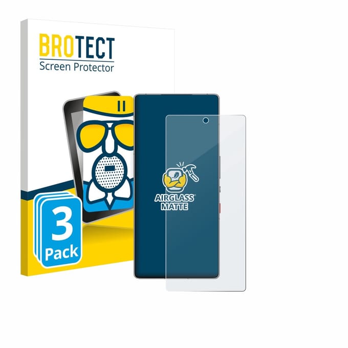 BROTECT - Screenprotector voor ZTE Nubia Red Magic 11 Pro Plus - Folie Beschermfolie Beschermglas matte 3 Stuks