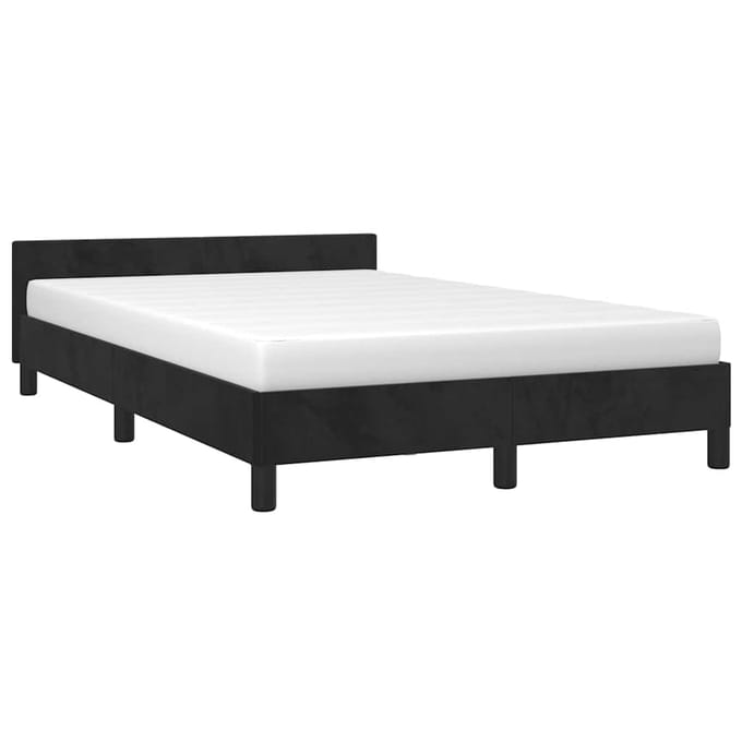 vidaXL - Bedframe - zonder - matras - 120x200 - cm - fluweel - zwart