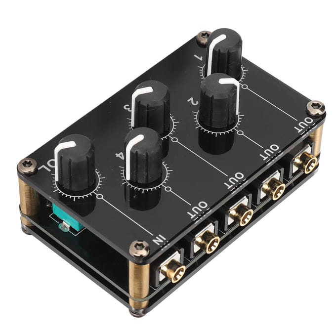 Mini Stereo 4-kanaals Lijnmixer Lage Ruis Professionele 4-kanaals Passieve Mixer voor Mixen