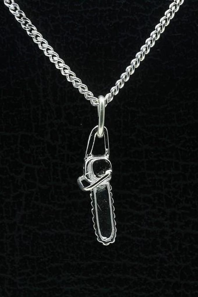 Zilveren Kettingzaag ketting hanger