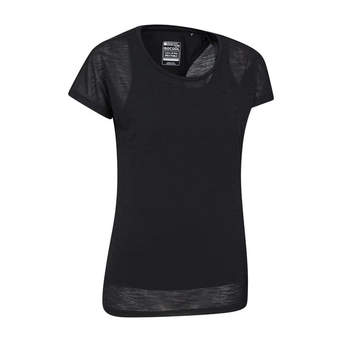 Mountain Warehouse Dames/Dames Dubbel Gelaagd T-Shirt (Zwart)