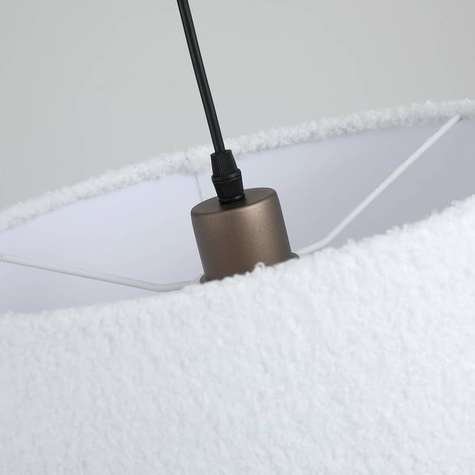 Searchlight Hanglamp Chelsea, bruin/wit, Ø 35 cm, stof