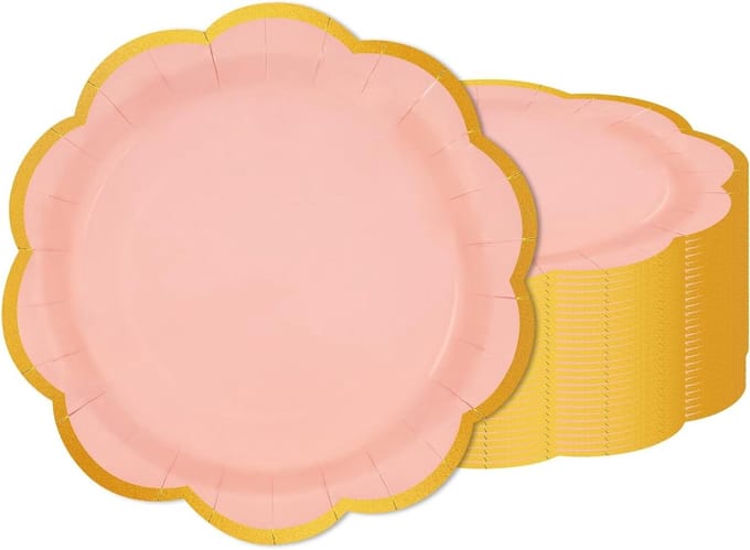 50 stuks groene wegwerpbordjes (Roze, 23cm)