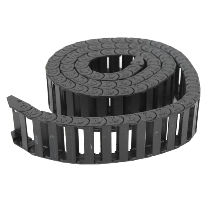Kabelrups Draadgeleider 10x30mm Binnenmaat 1m Lengte met Eindconnector voor CNC black
