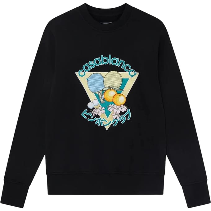 Casablanca Geborduurde Pingpongclub Zwarte Sweatshirts
