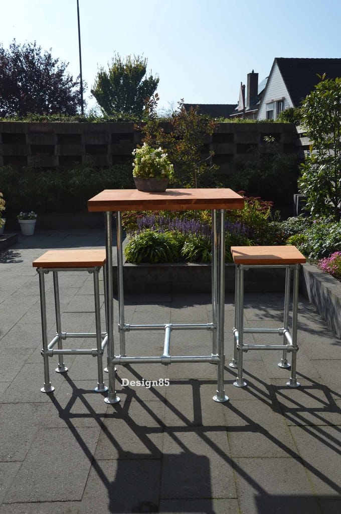 Design85 Bartafel Buiten Roos 78 cm x 78 cm Tuintafel Tuintafels Tuinmeubelen