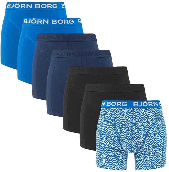 Bjorn Borg 7-pack heren boxershort - Cotton stretch - Blauw combi / S