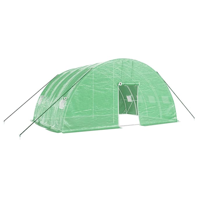 vidaXL - Kas - met - stalen - frame - groen - 24 - m² - 6x4x2,85 - m
