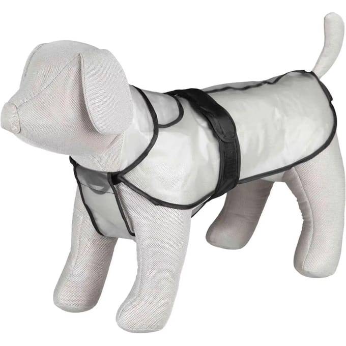 Trixie Regenjas Tarbes L: 60 cm transparant/zwarte bies