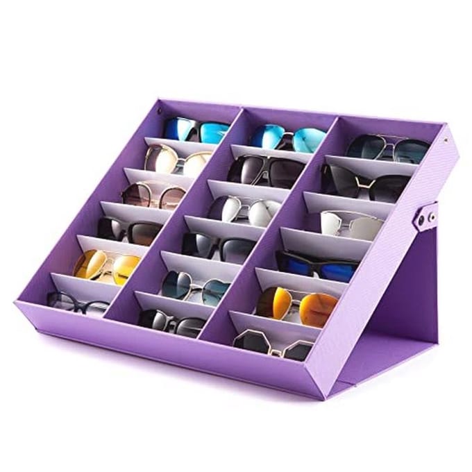 Bril Organizer met 6 Slots - Eyewear Display Tray - Paars - Brillen Opbergdoos