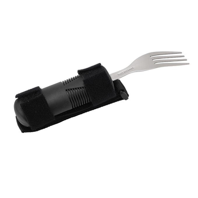 Adaptief Eetgerei met Verstelbare Handriem Handvat Roestvrij Staal Adaptieve Eetvork black