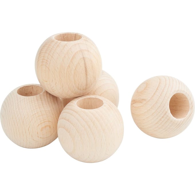 VBS Houten ballen met groot gat "Ø 50 mm" - 5 stuks