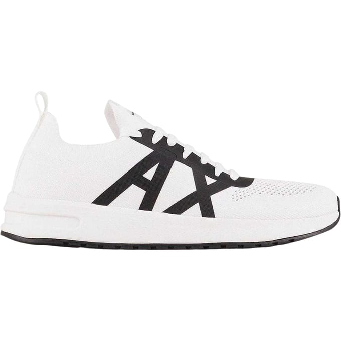 Armani Exchange Heren Logo Trainers (Wit, Zwart)