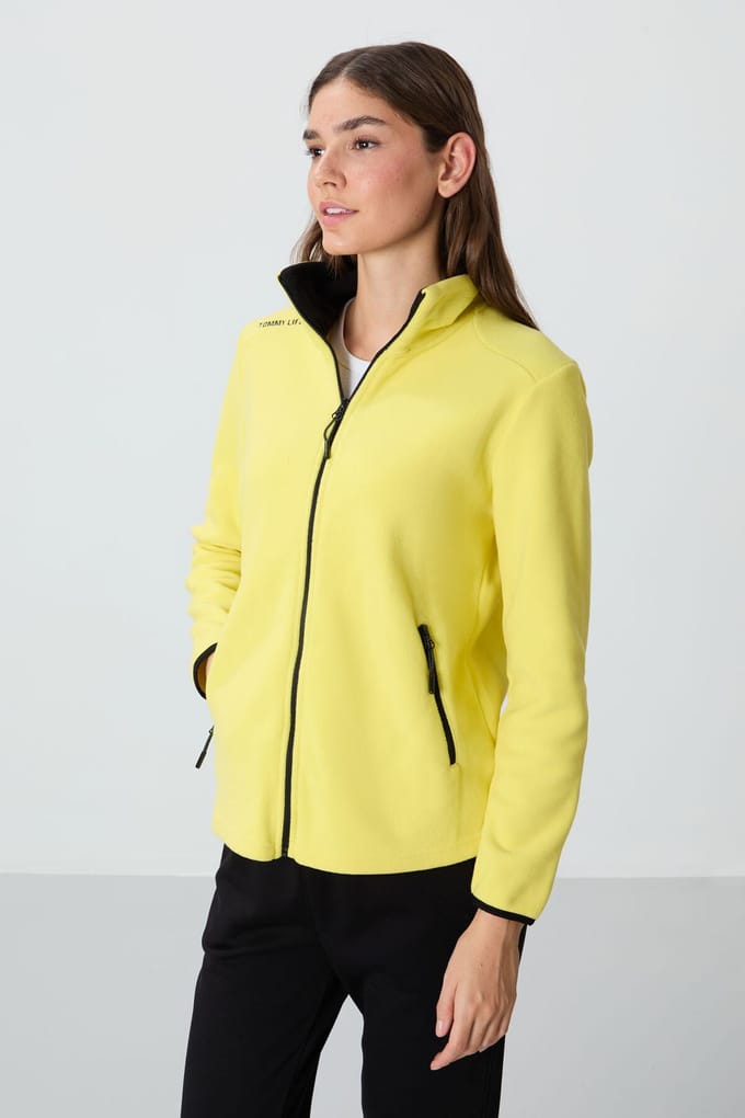 Dames Pluche Rits-Voorkant Sweatshirt