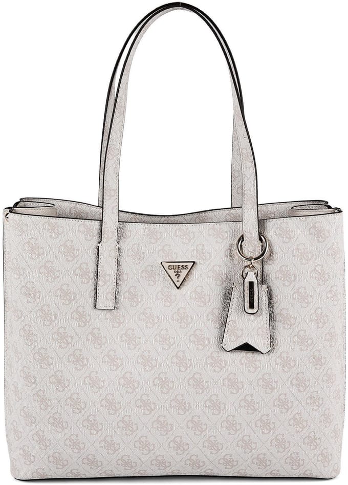 GUESS schoudertas Meridian II Girlfriend Tote Bag Bone Logo crème