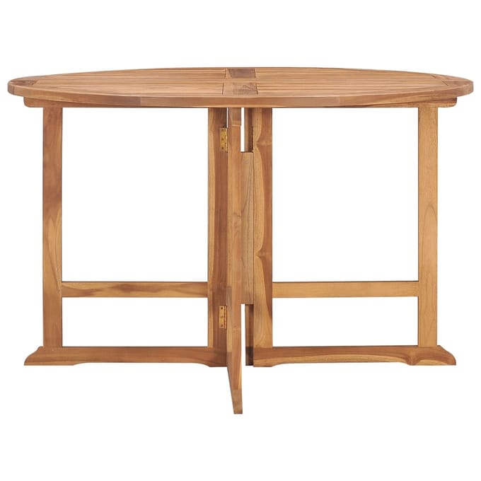 vidaXL - Tuintafel - inklapbaar - Ø110x75 - cm - massief - teakhout