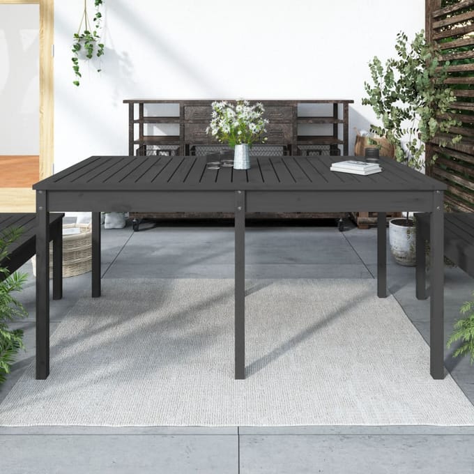 vidaXL - Tuintafel - 159,5x82,5x76 - cm - massief - grenenhout - grijs
