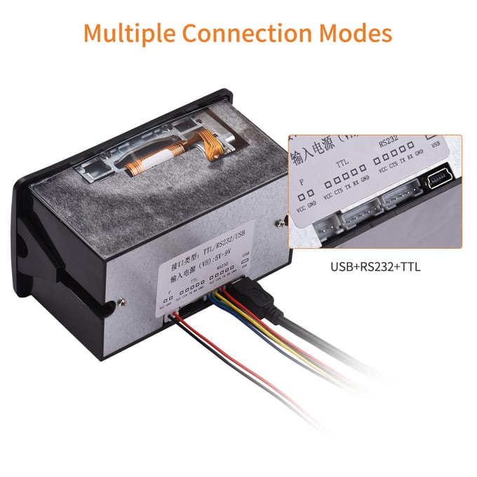 Aiebcy Embedded Thermische Bonprinter 58MM Mini Printmodule Laag Geluidsniveau met USB/RS232/TTL gray