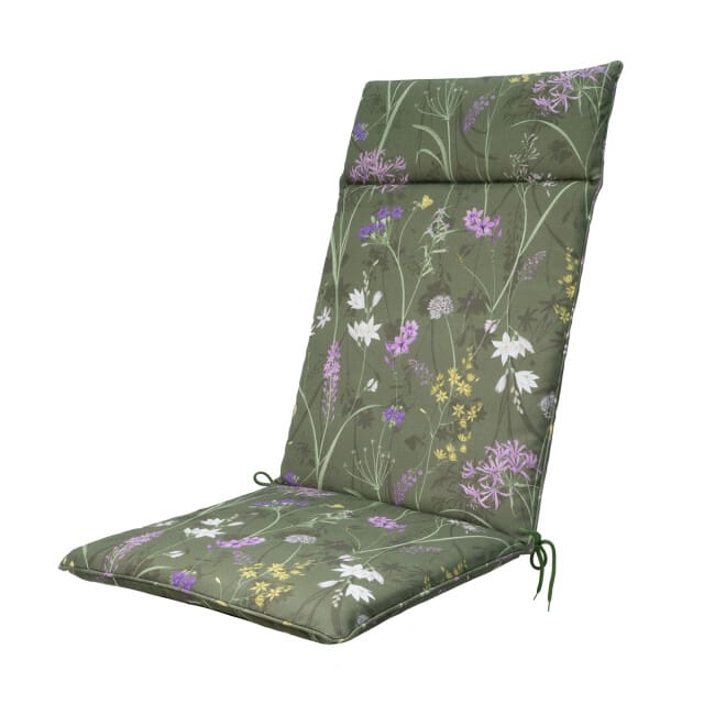 Madison - Tuinstoelkussen Hoge Rug Donna green canvas eco+ - Ca. 120x50 cm - Set van 4