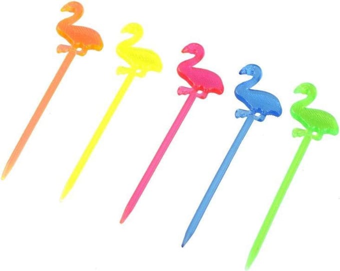 50x Leuke cocktailprikkers in de vorm van Flamingo's