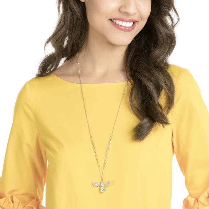 Swarovski Lisabel Chaîne de pull plaquée or Collier pour femme 5394212 Box (Random Color) beige