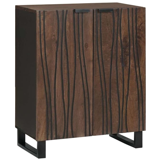 vidaXL - Dressoir - Walnotenhout - 60 - x - 33,5 - x - 75 - cm - Massief - Mango - Hout