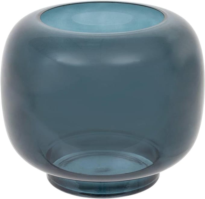 Theelichthouder be Vintage glas h20cm eendenblauw - Atmosphera interieurontwerper