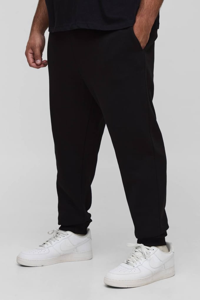 Plus Essential Slim Fit Joggers | Black | Size 5XL