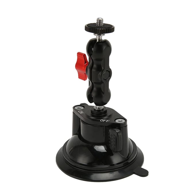 Krachtige zuignap camera autohouder actie camera houder camera autohouder dubbele kogel scharnierend black