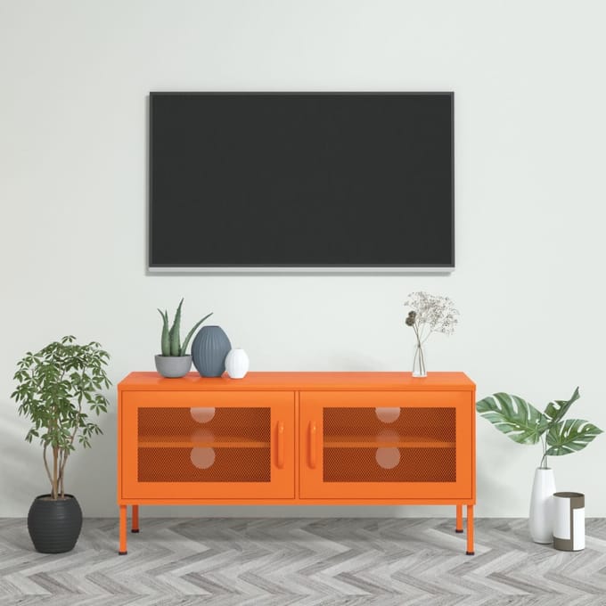 vidaXL - Tv-meubel - 105x35x50 - cm - staal - oranje