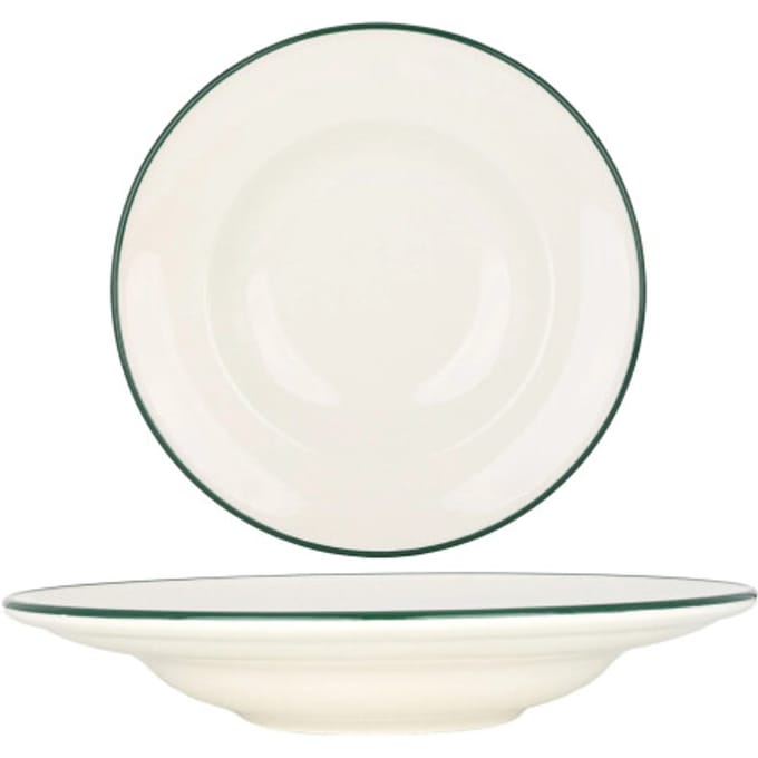 Rinart Pastabord - Green Edge - Porselein - 27 cm (400cc) - set van 2