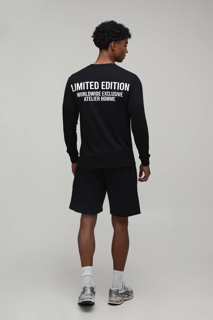 Officieel Gemerkt T-shirt Met Lange Mouwen | Black | Size Medium