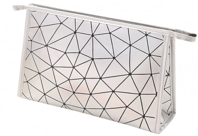 Without Lemon - Toilettas - Reistas - Make Up tas - Geometrisch Patroon design - Wit